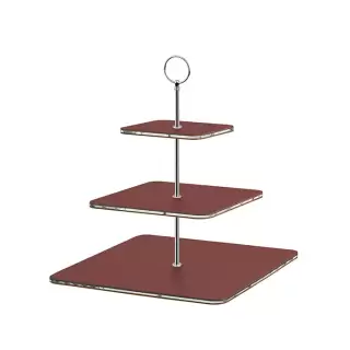 ADJ Сервировочная стойка 30x30xH35см., ручка круглая, цвет: бордовый/фурнитура хром