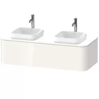 Duravit Happy D.2 Plus Тумба подвесная 130x55х35.4см, с 2 раковинами и 1 ящиком, цвет: белый глянцевый