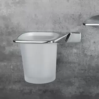 Colombo Alize Стакан подвесной, SX, цвет: хром/матовое стекло