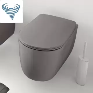 Kerasan Nolita Унитаз безободковый подвесной 55х35 см, Tornado, с креплениями WB9N, цвет: ferro matt