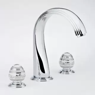 THG Marquise porcelaine blanche Смеситель для ванны, 3 отв., цвет: хром/платина/белый фарфор