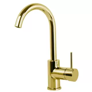 Fima Carlo Frattini Spillo Up Смеситель для раковины, на 1 отв., с донным клапаном, цвет: золото