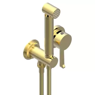 THG Hamptons Гигиенический душ со смесителем, держателем с подводом воды и шлангом 150см., цвет: золото