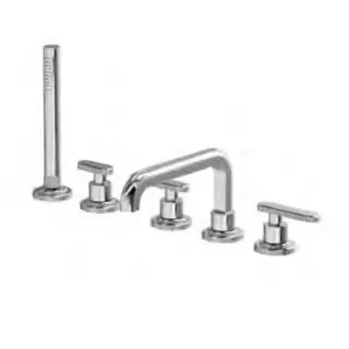 Fima Carlo Frattini Park Lane Смеситель на борт ванны, на 5 отв., с ручным душем, излив 23.6см., цвет: хром