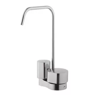 Carlo Frattini So Смеситель для раковины двухкомандный, на 1 отверстие, поворотный излив &Oslash; 10 мм, донный клапан click-clack, цвет: хром