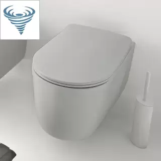 Kerasan Nolita Унитаз безободковый подвесной 55х35 см, Tornado, с креплениями WB9N, цвет: Светло серый