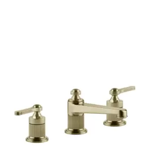 Gessi Venti20 Смеситель для раковины, на 3 отв., высота излива 50 мм., с донным клапаном, цвет: Brushed Brass PVD