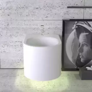 KNIEF Moon Биде подвесное 59х39х36 см, с подсветкой , с 1 отв под смеситель,  цвет: белый