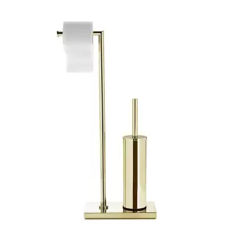 3SC Piantane Напольная стойка с держателем тб и ёршиком, цвет: золото 24к. Lucido