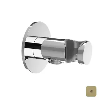 Almar Вывод из стены с держателем для душевой лейки, цвет: латунь брашированная PVD