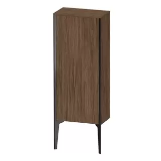 Duravit XViu Шкаф подвесной 40x24x89см, с 1 дверью, 2 стеклянными полками (петли слева), цвет: walnut dark/черный матовый
