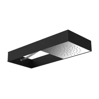 Carlo Frattini Wellness Верхний душ Moove настенного монтажа в черной матовой раме, передвижной модуль подачи воды, цвет: хром