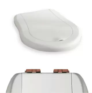 Kerasan Retro Сиденье NEW для унитаза, микролифт, цвет: белый/бронза