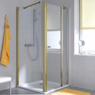 KERMI Atea Душевой угол 120x90х200см., HeliosGold, стекло прозрачное+Kermiclean