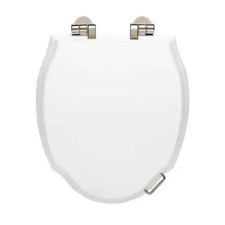Devon&Devon Westminster Сиденье для унитаза из мдф, микролифт, цвет: белый лакированный/никель блестящий