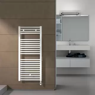 Irsap Ares Полотенцесушитель электрический 58x111.8x3см (22 трубок-2 промежутка), мощность:700 ватт, с белым выключателем, провод: 120см, цвет: белый