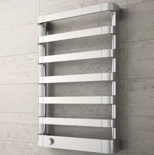 Irsap Step_E Полотенцесушитель электрический 50x77.5x10.7см ( 7плоск.трубок), мощность:250 ватт, с электр/термостатом. цвет: хром  Дизайн Antonio Citterio