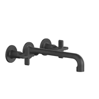 Gessi Inciso+ Встраиваемый смеситель для раковины на 3 отверстия с изливом, без донного клапана. внешняя часть, цвет: black XL