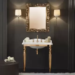 TW King Металлическая структура 73.5x54xh85см с раковиной на 1 отв, материал: латунь, напольная, цвет: отделки: золото