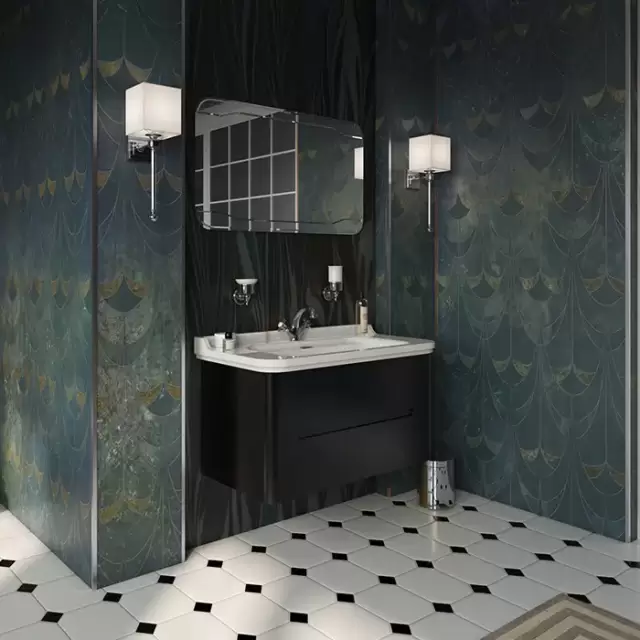 Kerasan Waldorf Комплект подвесной мебели 100см, с 2-мя ящиками, цвет: черный матовый