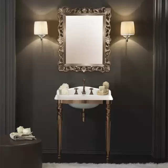 TW King Металлическая структура 73.5x54xh85см с раковиной на 1 отв, материал: латунь, напольная, цвет: бронза