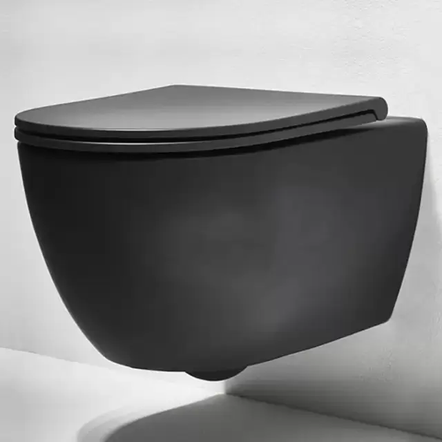 Simas Trevi Унитаз 56х37см., подвесной, безободковый, цвет: черный матовый