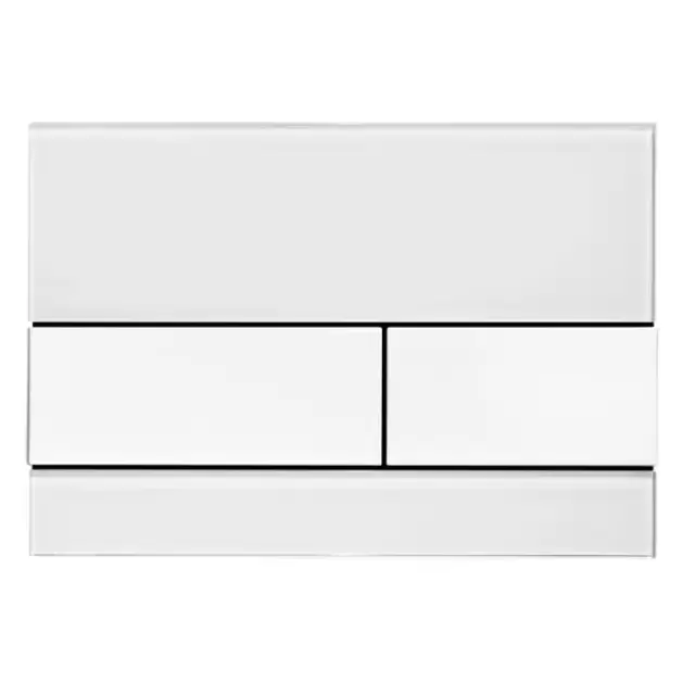 TECEsquare, панель смыва с двумя клавишами стеклянная, цвет: стекло белое, клавиши белые