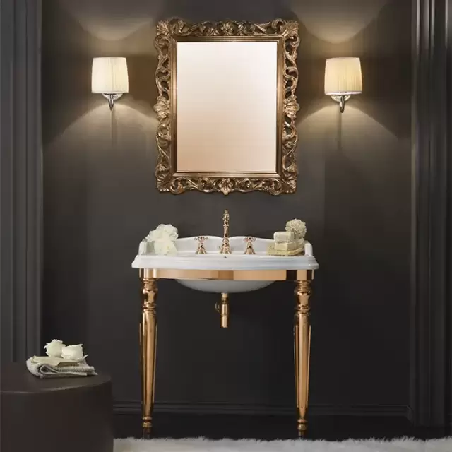 TW King структура металлическая 91x56xh85см, с раковиной на 1 отв., материал: латунь, напольный, цвет: отделки: золото