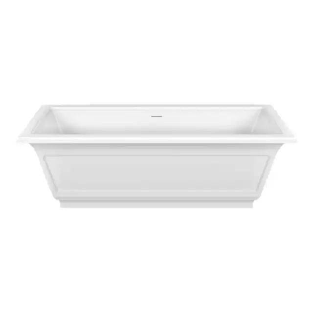 Gessi Eleganza Ванна отдельностоящая 180х85x55см, со сливом-переливом, цвет: матовый белый