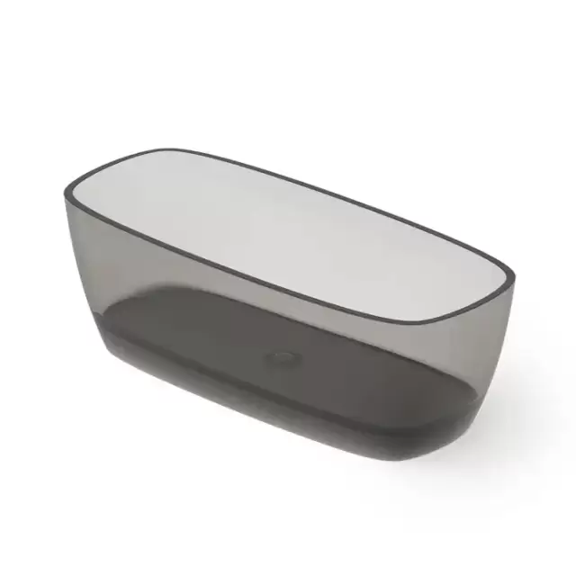 Dea Design Soul Ванна 170х72х56см., отдельностоящая, Glasstech, прозрачная смола, цвет: Smoky Black R4