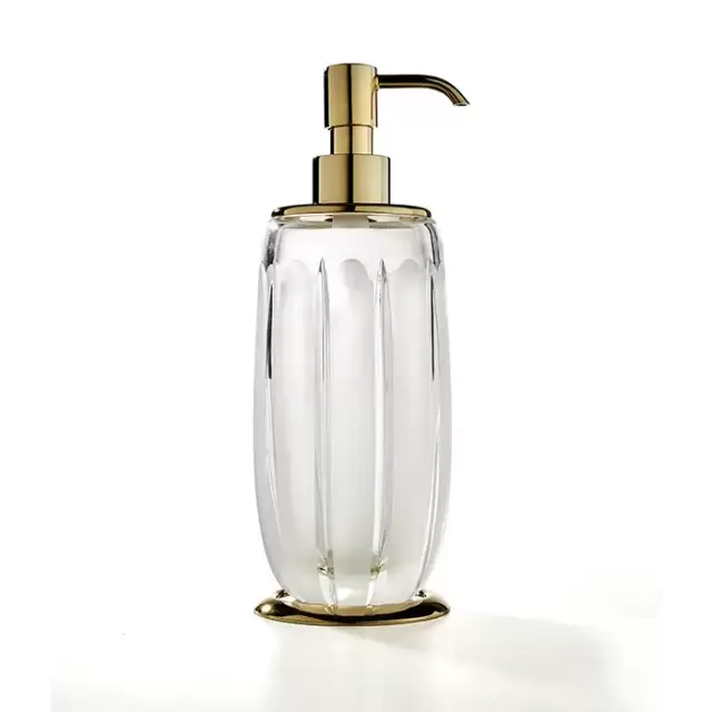 3SC Montblanc Дозатор для жидкого мыла, цвет: прозрачный хрусталь/золото 24к. Lucido