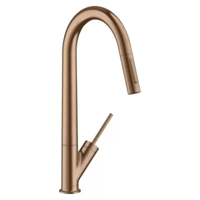 Axor Starck Смеситель для кухни, на 1 отв., с вытяжным изливом, цвет: шлифованное красное золото