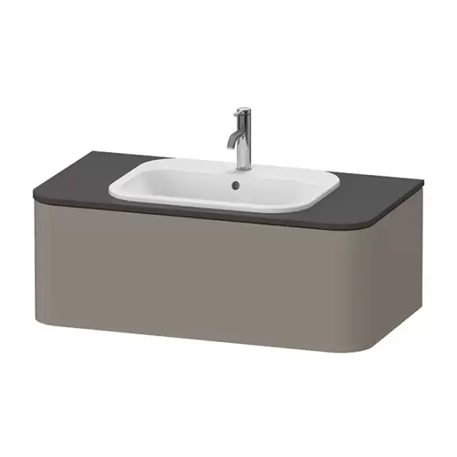 Duravit Happy D.2 Plus Тумба подвесная 100x55x35.4см, с раковиной и 1 ящиком, цвет: stone grey satin matt