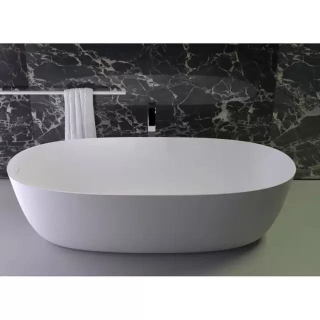 KNIEF Prime Ванна отдельностоящая овальная 180х85xh50см, со слив переливом , цвет: белый матовый