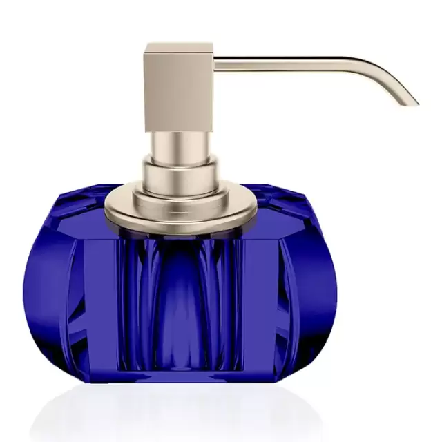 Decor Walther KR BMD Kristall Дозатор для жидкого мыла, настольный, цвет: Capri Blue/Nickel satin
