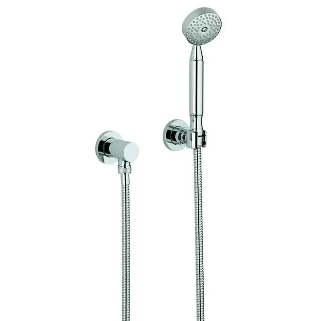 THG Paradise Душевой комплект с ручным душем, шланг 1500 мм., держатель и подвод воды, цвет: хром