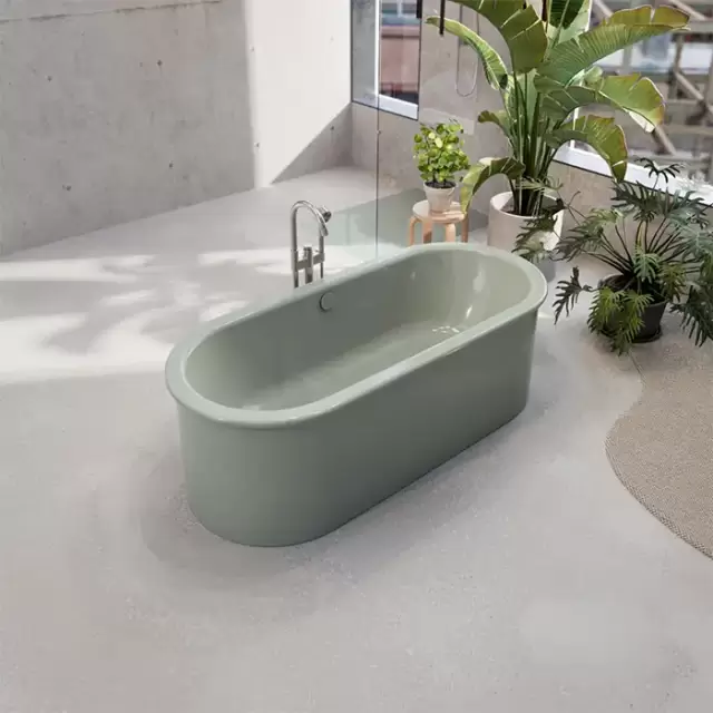 BETTE Suno Oval Ванна отдельностоящая 177&times;77см, с шумоизоляцией и экраном, цвет: Salvia