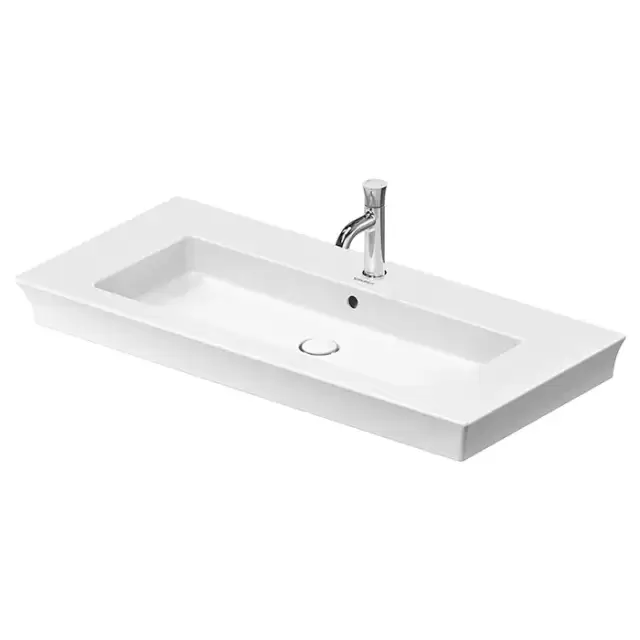 Duravit White Tulip Раковина накладная 105х49см, с переливом, с 1 отв., WonderGliss, цвет: белый