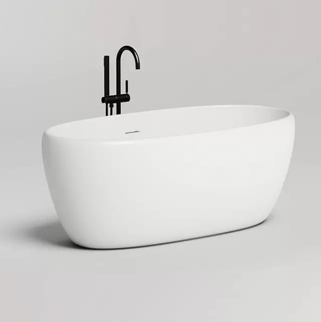 Salini Luce Ванна отдельностоящая 150х75х58cм., донный клапан "Up&Down", сифон, слив-перелив, мат-л: S-stone, цвет: матовый белый