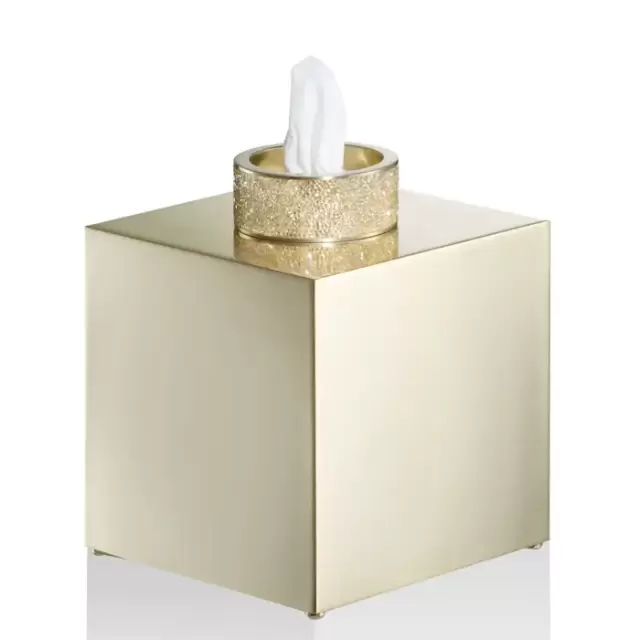 Decor Walther Rocks KB Диспенсер для салфеток 13x13x15.6см, с кристаллами Swarovski, настольный, цвет: золото матовое