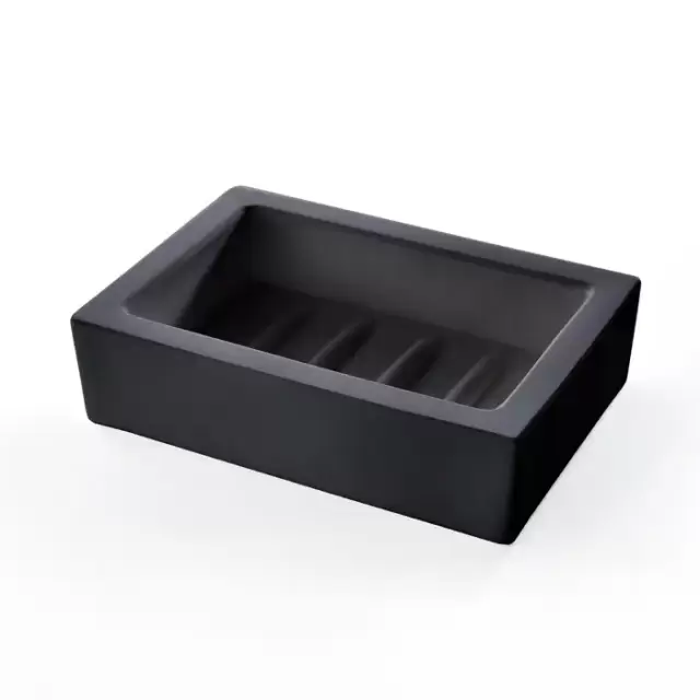 3SC Mood Black Мыльница настольная, композит Solid Surface, цвет: чёрный матовый