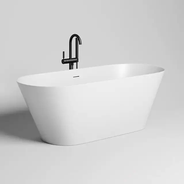 Salini Mona Ванна отдельностоящая 170х72х58.5см., с донным клапаном "Up&Down", сифон, слив-перелив, материал: S-Stone, цвет: белый матовый