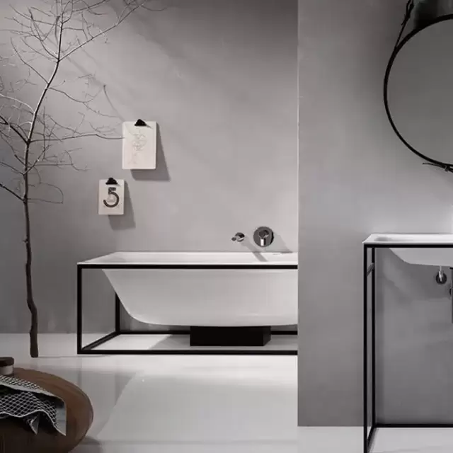 Bette Lux SHAPE Ванна прямоугольная на черном каркасе отдельностоящая, 190x90x45см покрыта эмалью снаружи и изнутри, BetteGlasur&reg; Plus, цвет: белый