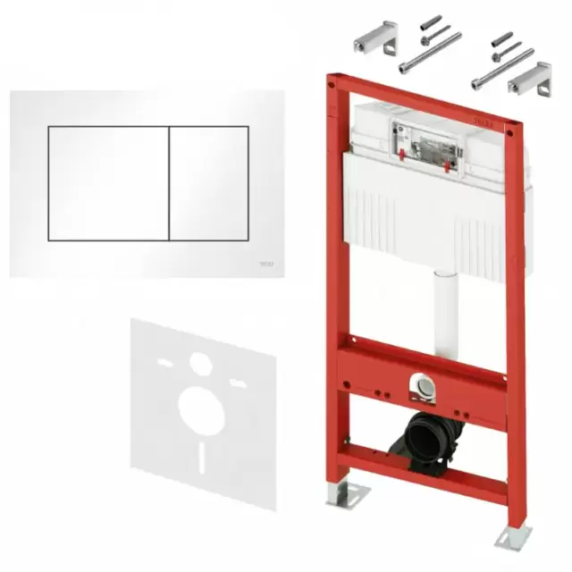 TECE Комплект TECEbase 3.0 c кронштейнами, звукоизоляцией, панелью смыва TECEnow, цвет: белый глянцевый