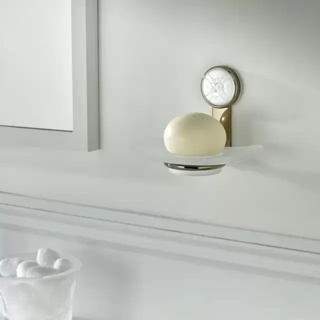 THG Hirondelles Мыльница подвесная, стеклянная, цвет: Umber color PVD