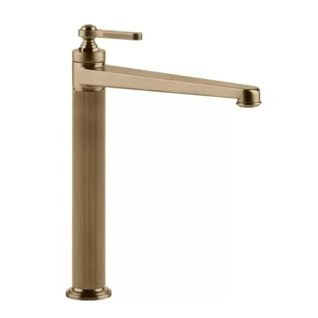 Gessi Venti20 Смеситель для раковины, на 1 отв., высокий, с донным клапаном, цвет: Warm Bronze Br. PVD