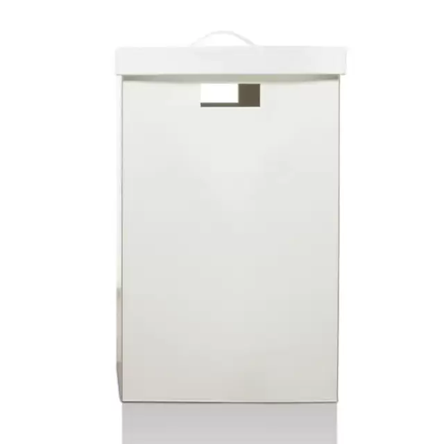 Decor Walther Brownie WB Корзина для белья 38.5x38.5x60.5, с крышкой, напольная, цвет: белая кожа