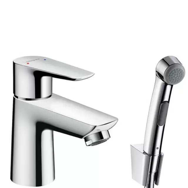 Hansgrohe Talis E, Смеситель для раковины с гигиеническим душем, с донным клапаном, Цвет: хром