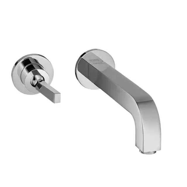 Axor Citterio Встраиваемый смеситель для раковины, на 2 отв., с розеткой, излив: 225мм, с донным клапаном, внешняя часть, цвет: хром