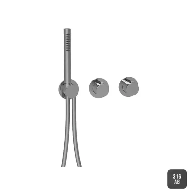 Almar 316 Stainless Steel Смеситель для душа, настенный, термостатический, цвет: Absolute Black. AB316